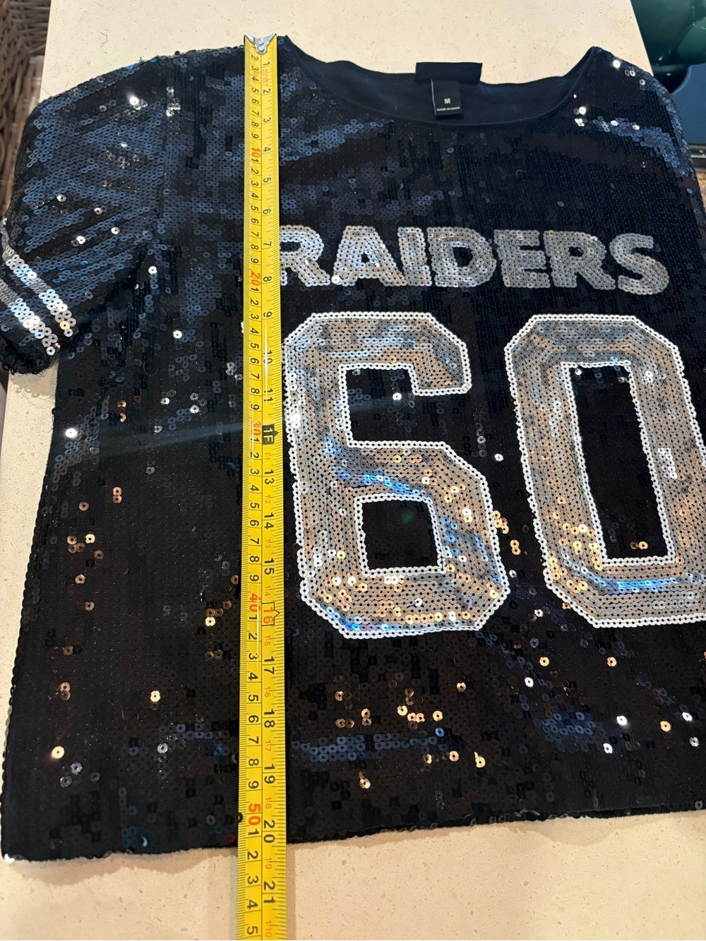 Wild Collective Raiders Women’s Sequined Football Jersey - Size M - Picture 5 of 8